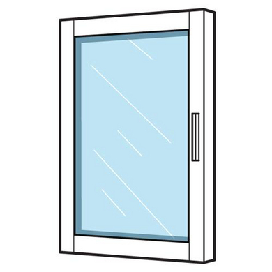 Porte vitrée H.67.8  cm pour Dressing Espace & Pièces à vivre Espace - Profondeur 35 cm Espace - Rangements